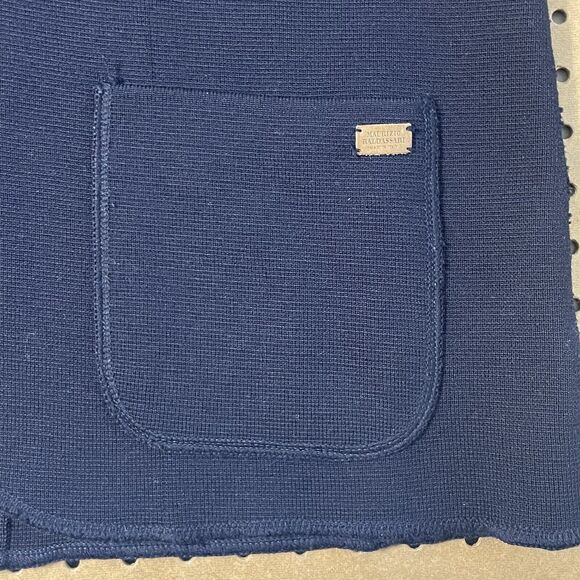 Maurizio Baldassari Brera Sweater Men Large Navy Knit Cardigan Heavy Italy $1150 - Picture 4 of 8